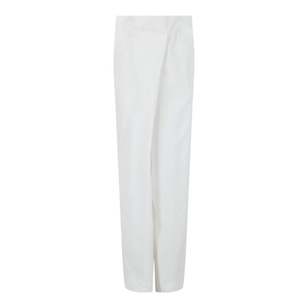 Ferragamo Paperbag Waist Trousers White Womens